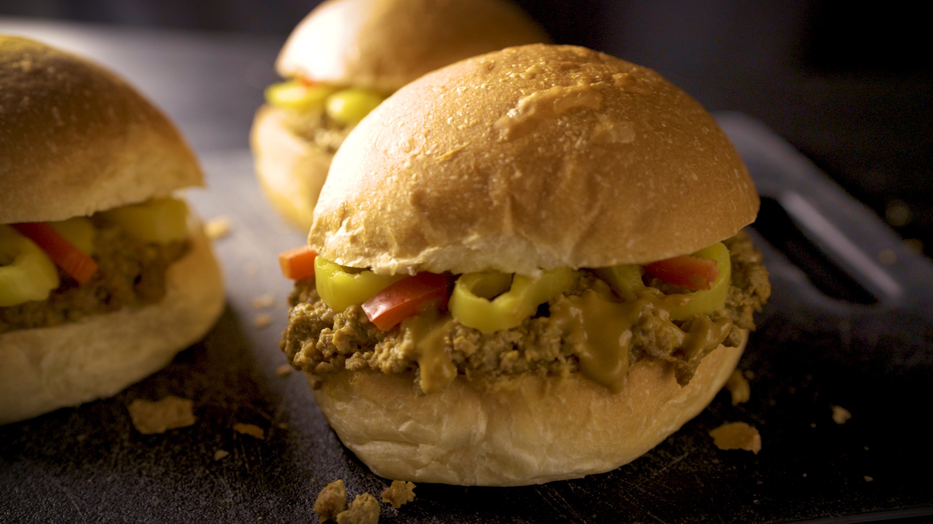 Ground beef sliders with mustard