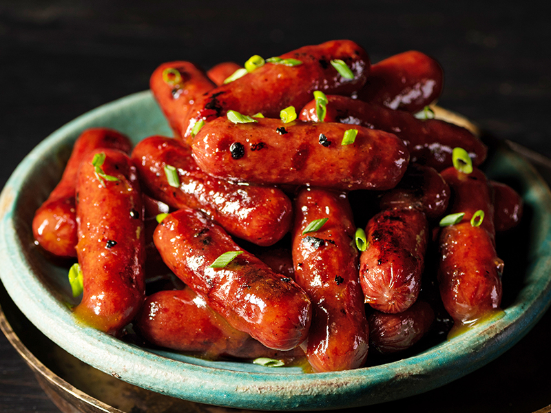 Glazed Sausages in a bowl