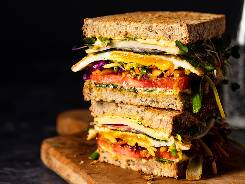 Stir-Fried Vegetable Sandwich