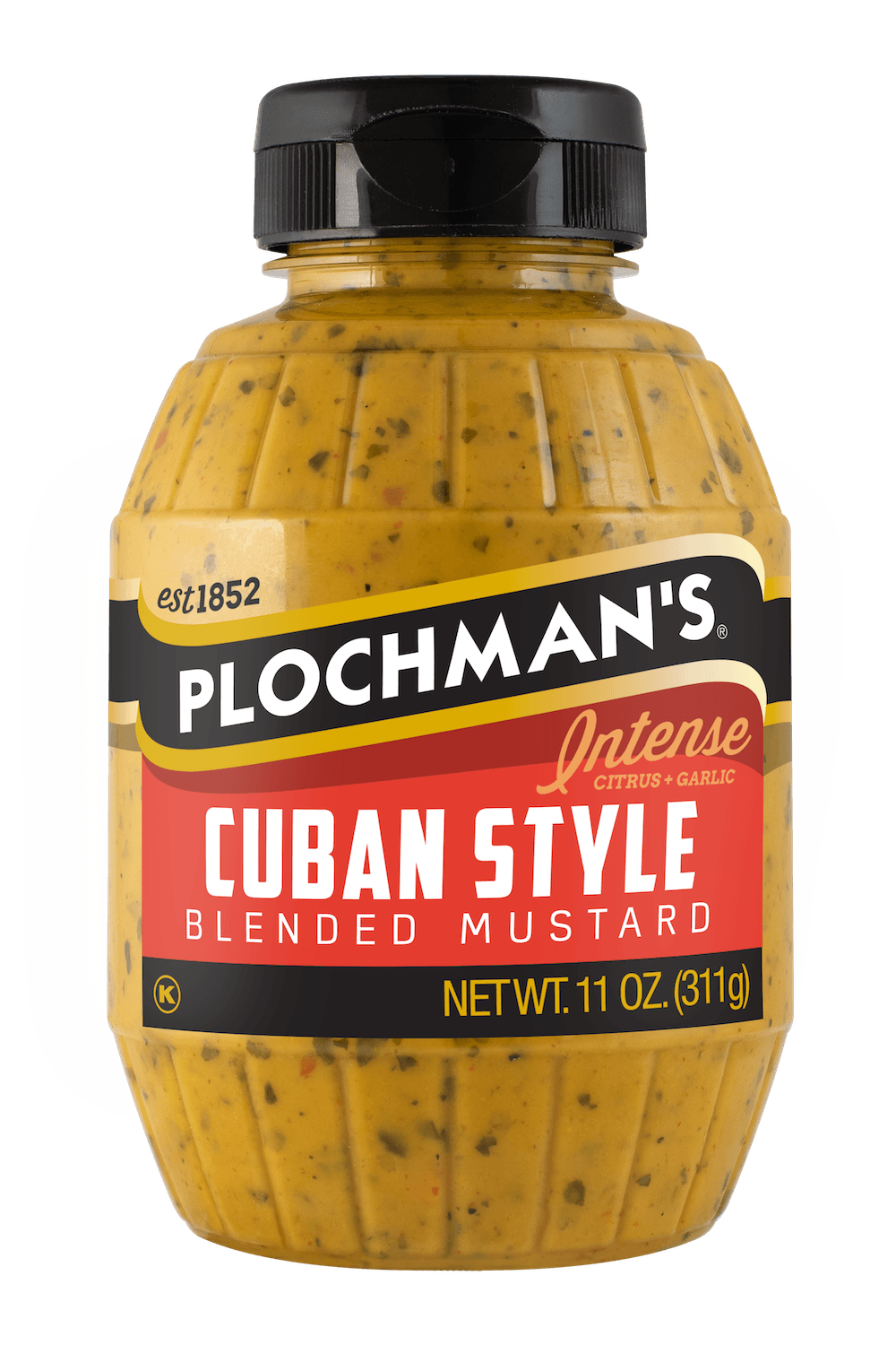 Plochman's Cuban mustard in 11oz Barrel Bottle