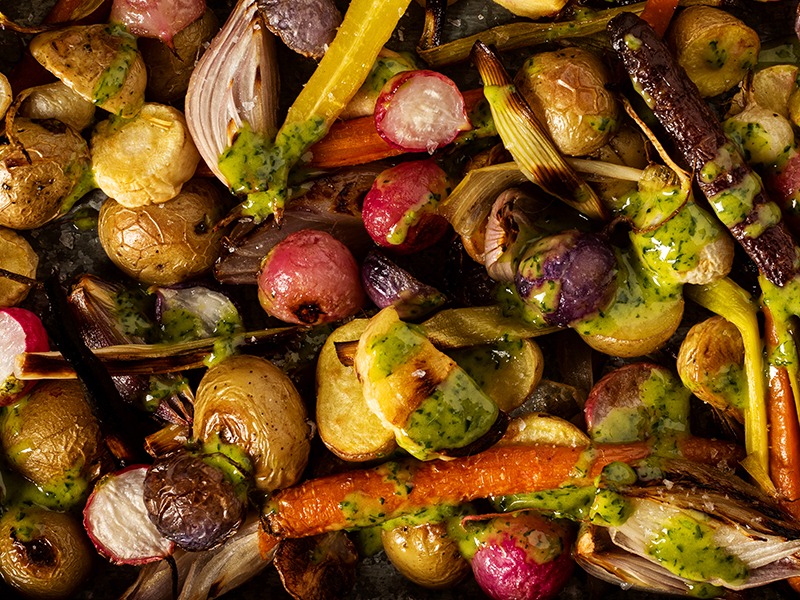 Champagne Mustard Roasted Veggies