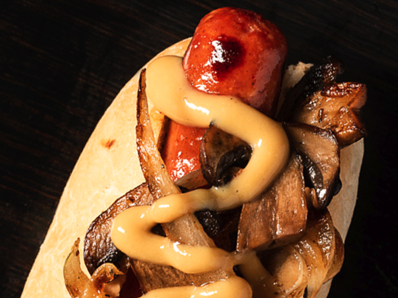 Grilled Mushroom Hot Dog